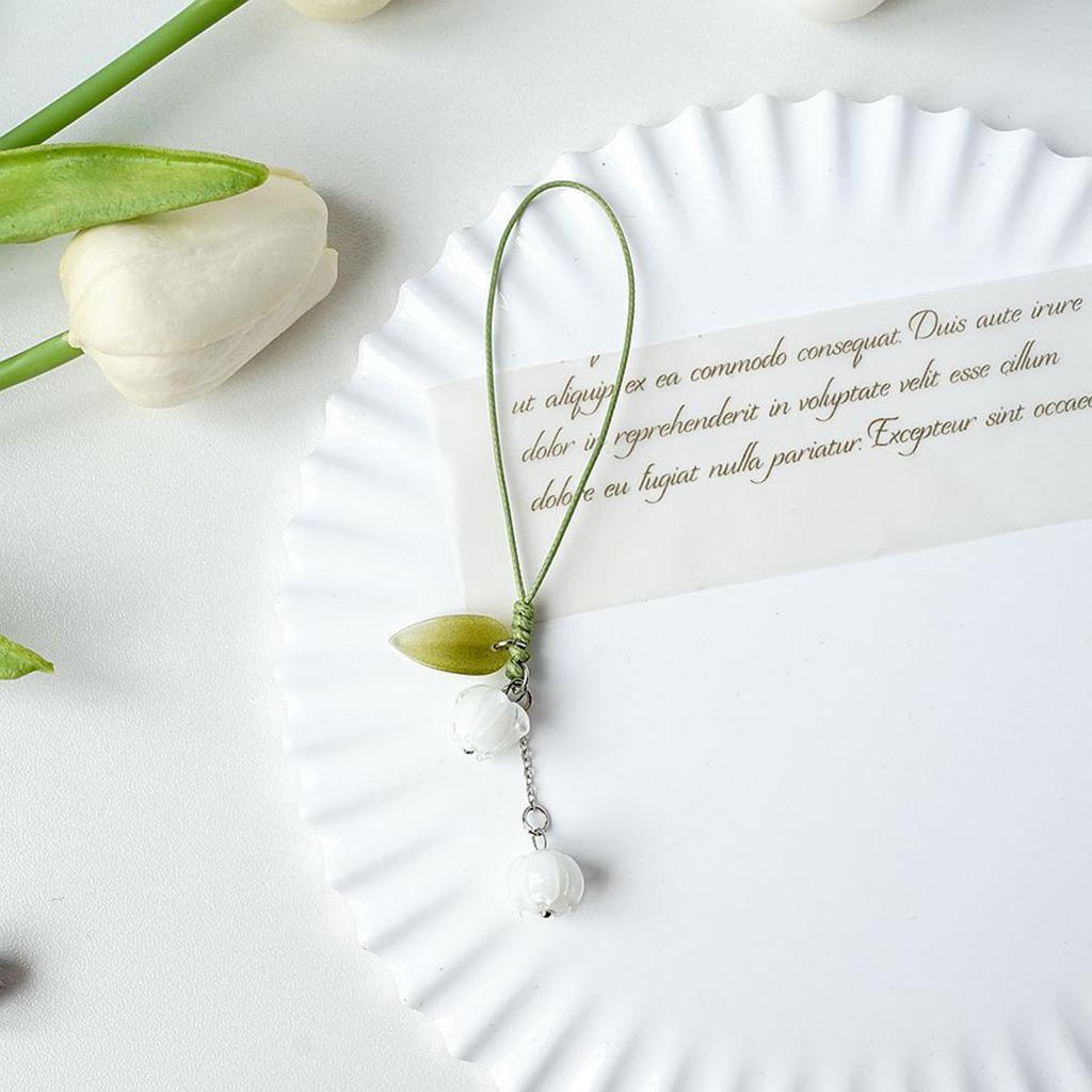 Цветы Ремешок Брелок Подвеска Брелок для ключей от машины Подвесное украшение Тюльпан Подвески для телефона для сумочки Кошелька Сумки Украшения