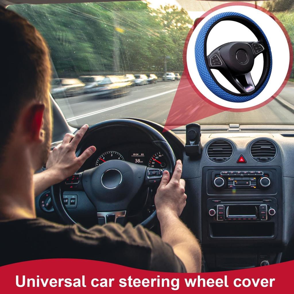 Car Steering Wheel Cover Without Steering Wheel Cover, Inner Wheel Sandwich Mesh Elastic Universal