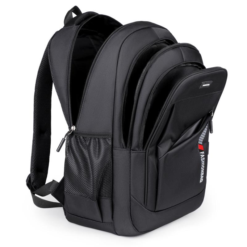 Men's large-capacity backpack, fashionable laptop bag, suitable for travel and business, equipped with secure zipper closure and