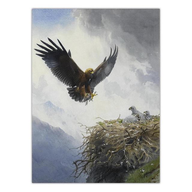 Американское жикле с принтом, картина с птицами, настенная живопись с орлом, настенные панно для гостиной, с животным принтом, Cuadros Decoracion Salon