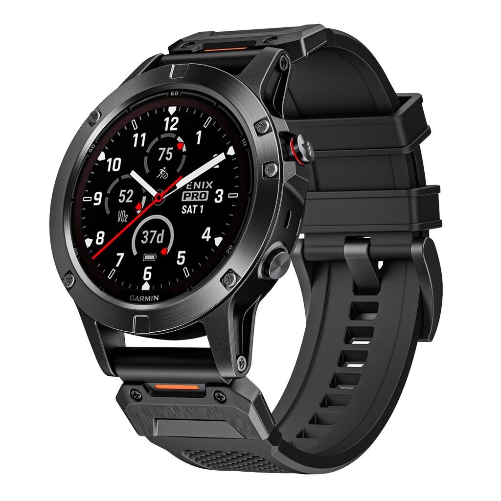 Quickfit FKM Rubber Watch Band for Garmin Fenix 7 7X 5X X3 6X Tactix Watches 26MM 22MM Size Breathable Feature