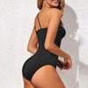 Европейский и американский новый цельный обтягивающий купальник на одно плечо для женщин, сексуальный однотонный купальник с бретелькой через шею