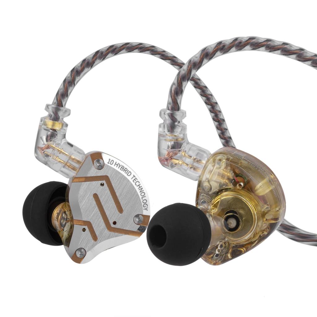 ZS10 Pro Гибридные IEM с 4BA+1DD, Hi-Fi Проводные Игровые Музыкальные Наушники, Лицевая Панель из Нержавеющей Стали, Съемный Кабель, Премиальный Hi-Fi Внутриканальный Монитор для Музыкантов
