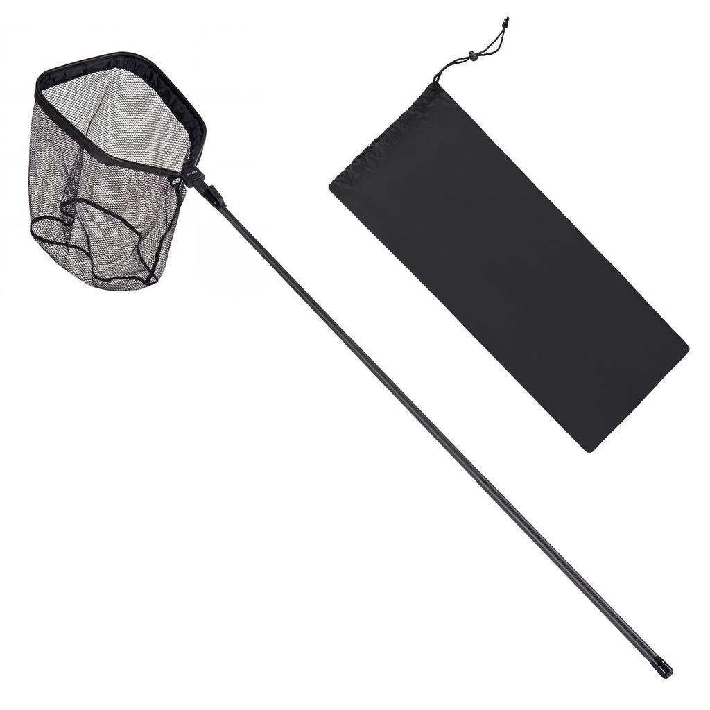 Fishing Net, Foldable Landing Nets with Telescopic Handle, Portable Lightweight Carbon Fiber Long Fish Gear, Nylon Covered PVC, Durable and
