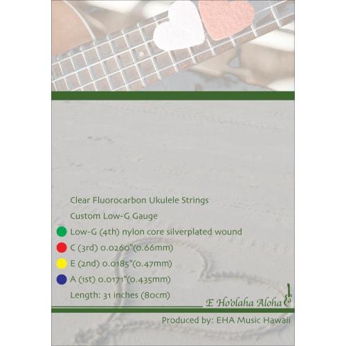 Manoa Origin Low-G Ukulele String Set, Manufacturer-Recommended Custom Gauge (Fluorocarbon & Wound Strings) EHA-CFCLGSet