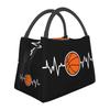 Сумки для ланча с термоизоляцией Heartbeat Basketball для женщин, спортивные, многоразовые, термо-холодильник, ланч-бокс для еды, для кемпинга на открытом воздухе, путешествий