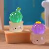 Figurines Miniatures Cute Luminous Cactus Micro Landscape Ornament For Home Decoration Car Room Decor Accessories