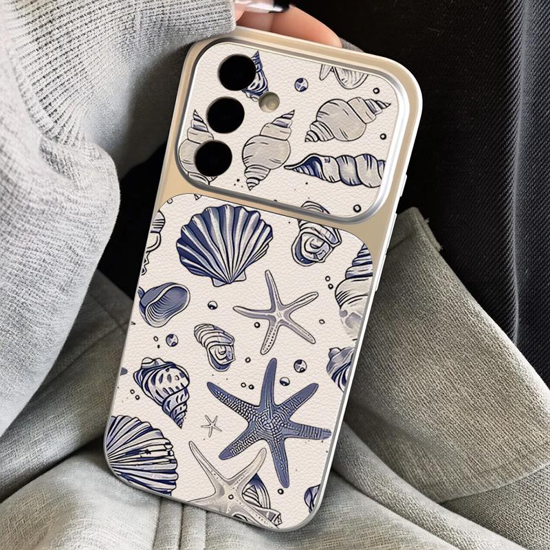 Чехол-ремешок из кожи с рисунком Красная Акула Медуза для Samsung S26 S25 Ultra S24 S23 S22 Plus S21 FE A16 A17 A26 A36 A37 A54 A55 A56 A57 5G