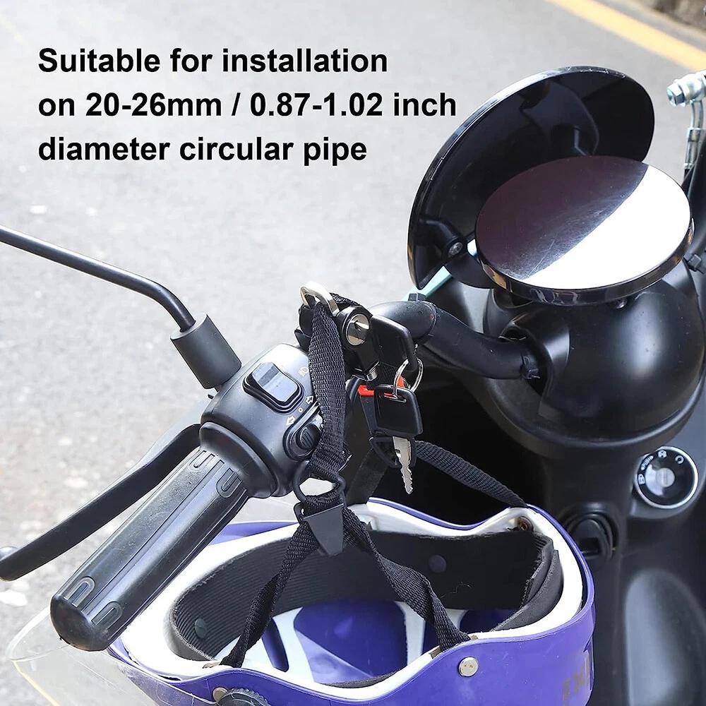 Helmet Lock for Motorcycle Scooter Atv Bicycle Universal Security Anti-theft Handlebar Lock 20mm-26mm with Keys Handle Locks