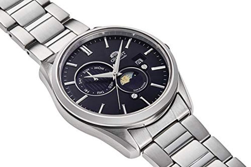 Orient Часы Sun and Moon Automatic, механические, автоматические, отечественные, гарантия, современные, черные [ORIENT] SUN&MOON, производитель RN-AK0302B, мужские