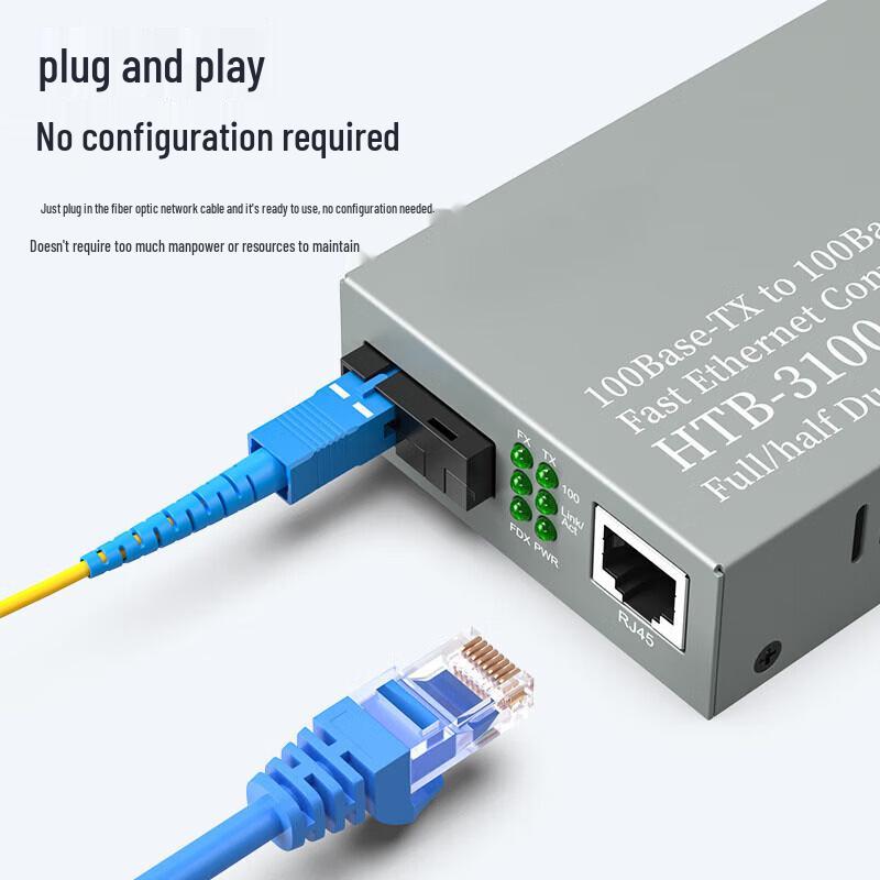 Huihuadu HTB-3100AB 100Mbps Single-Mode Single-Fiber Optical Transceiver