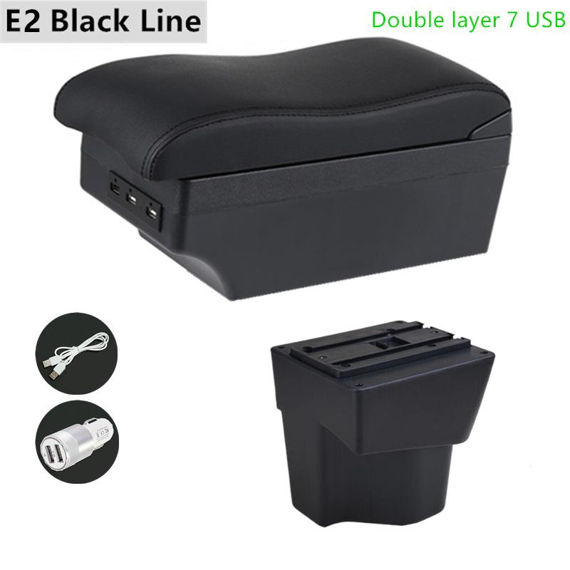 For KIA Rio 5 2012 2013 2014 2015 2016 2017 2018 Car Armrest Box Leather Arm Rest Center Console Storage Box USB Accessory