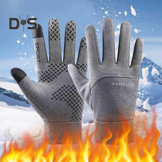 1 пара зимних перчаток для велоспорта, утолщенные флисовые перчатки с водонепроницаемой подкладкой для сенсорных экранов, отличное сцепление с ладонью, противоскользящие перчатки для холодной погоды, для вождения, катания на лыжах и коньках