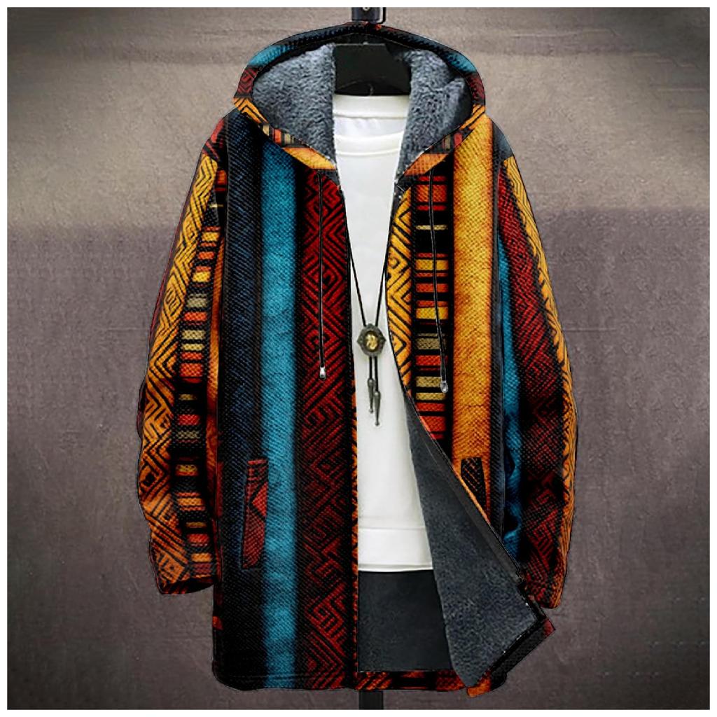 Men's Thick Zipper Pocket Jacket with Pockets Inserted Into Cotton Jacket