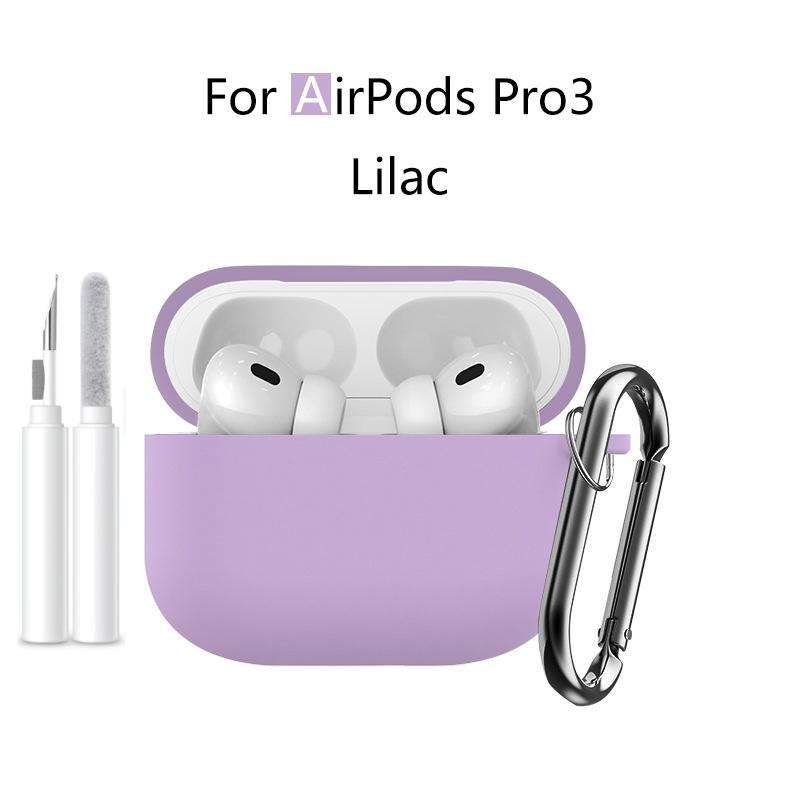 Новый 2025 Чехол для Apple Airpods Pro 3 Мягкий силиконовый Полная защитная крышка с чистящим набором и брелком для чехла Airpods Pro 3