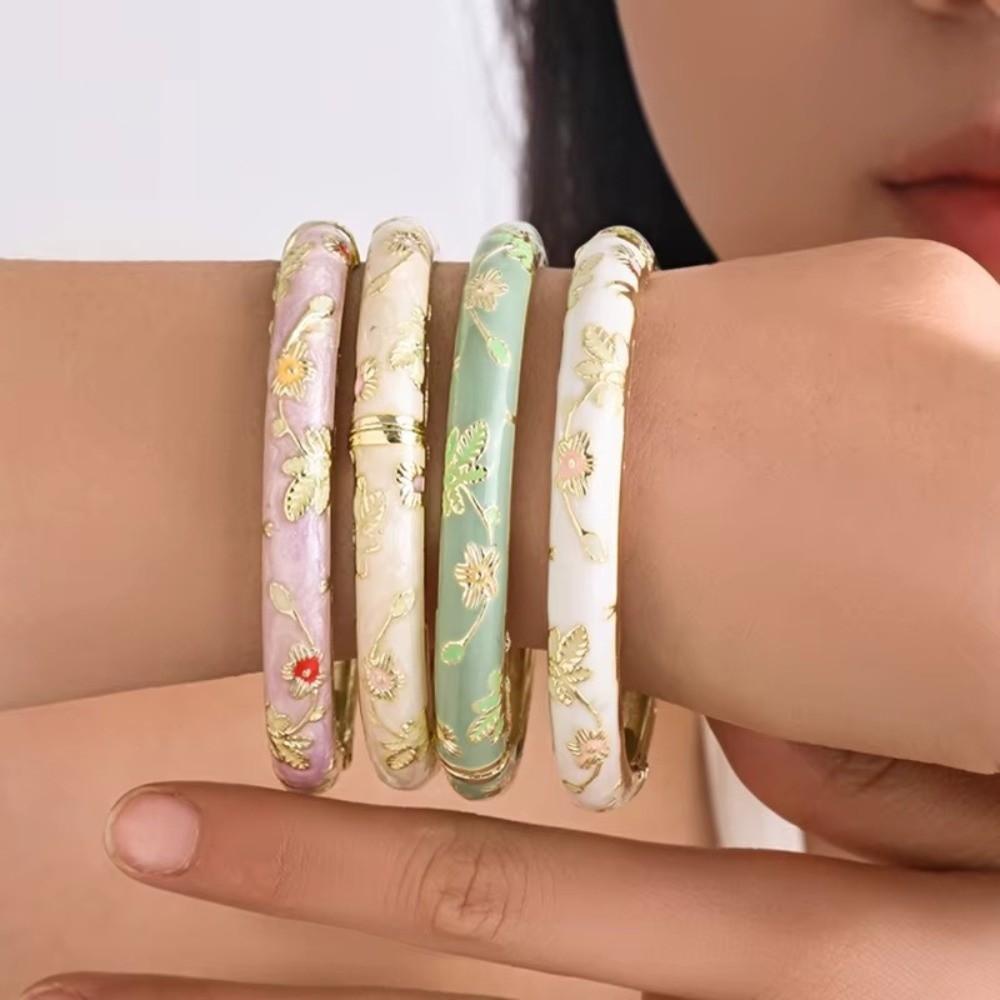 Elegant Style Enamel Cloisonne Bracelet Vintage Design Ethnic Bracelet Women Gifts