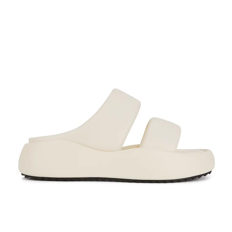 ! Обувь кожаная двойная с хлебными туфлями повседневные на толстой подошве крутые тапочки женские