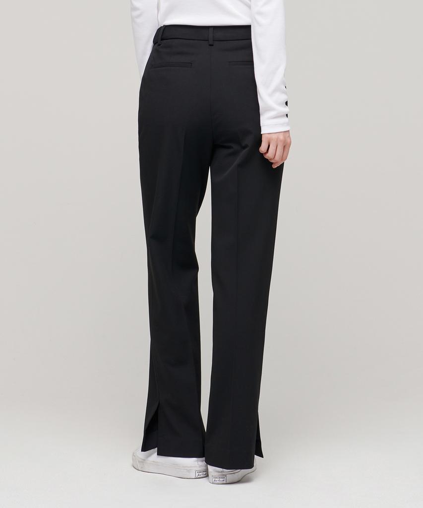 MUSINSA STANDARD WOMAN Women'S Flare Slit Hidden Banding Slacks [Black]