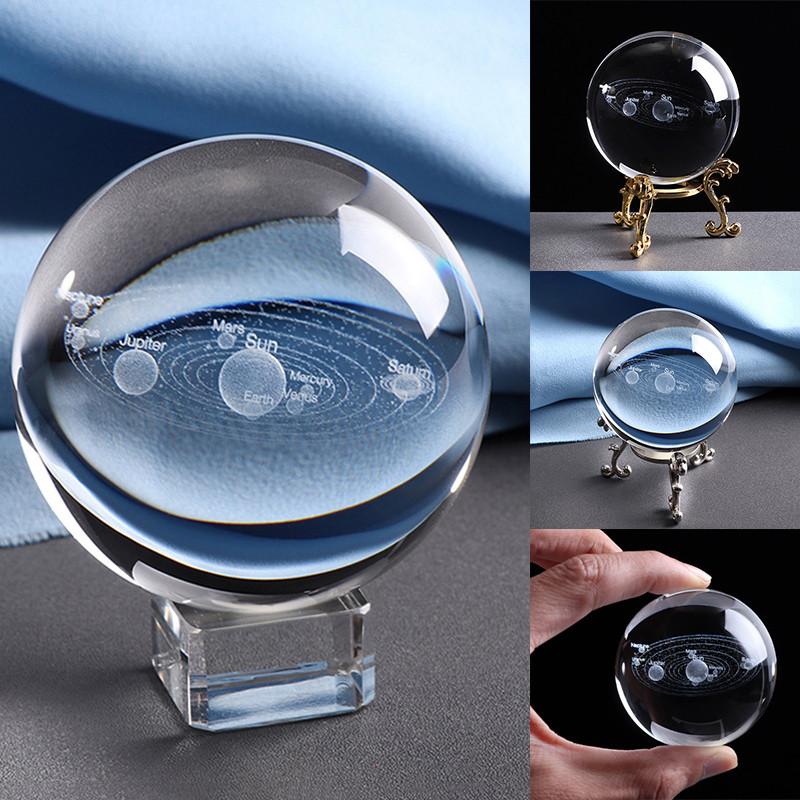 Solar Engraved Laser System Ball 3d Miniature Planets Sphere Glass Globe Decor