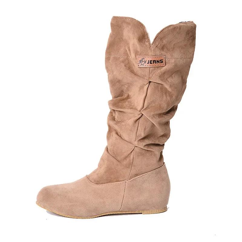 2024 Новые зимние ботинки средней высоты с полыми хлопковыми нитками и крючками на шнуровке, матовые женские ботинки большого размера для женщин