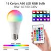 Светодиодная лампа E27 RGB 220 В с ИК-пультом управления, меняющая цвет, многоцветная + белая лампа-прожектор для спальни, вечеринки, домашнего декора