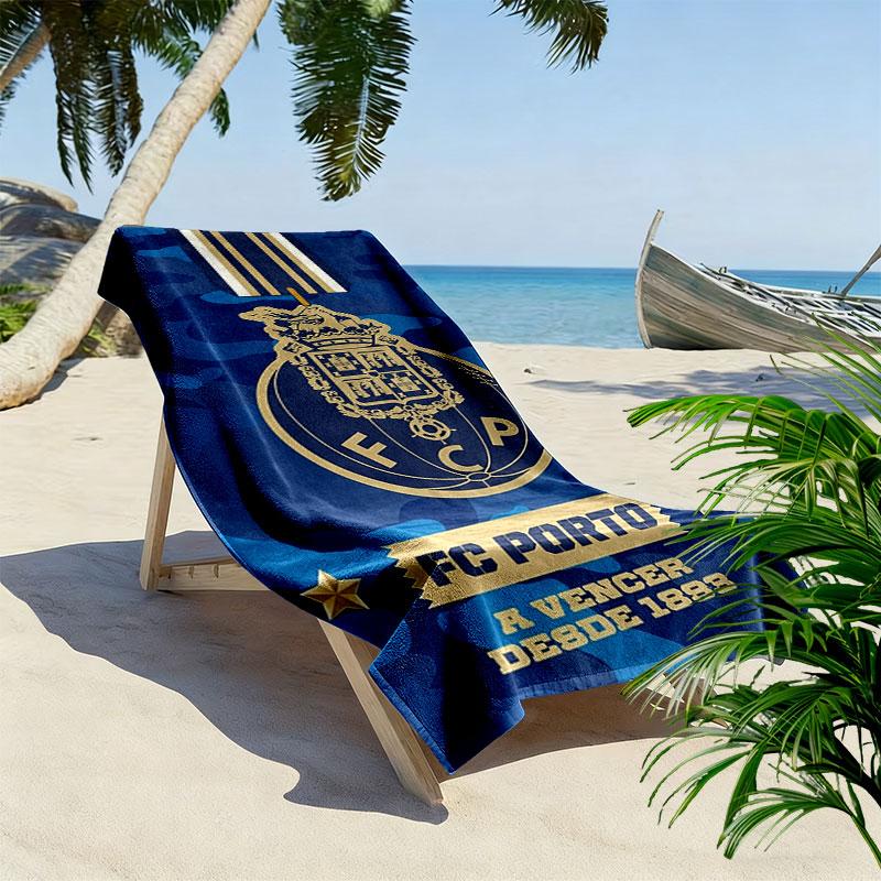 Porto Team Logo Print Beach Towel, Large Soft Quick Dry Towel for Beach Camping Swimming