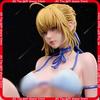 Saber Sitting Gk Anime Figure Cute Ahoge King Model 2D Beautiful Girl Statue Exquisite Desktop Decor Collectible Toy Gift