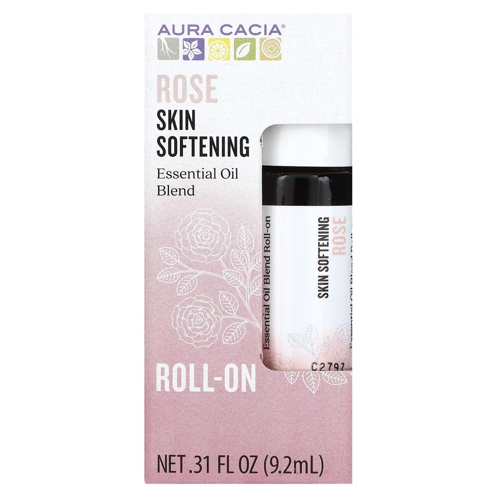 Essential Oil Blend, Skin Softening Roll-On, Rose, 9.2 Ml (0.31 Fl Oz)