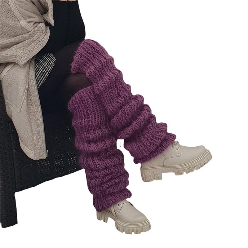 European and American Mohair Long Tube Pile Socks for Women, Fashionable and Casual Y2K Knitted Pile Socks Set