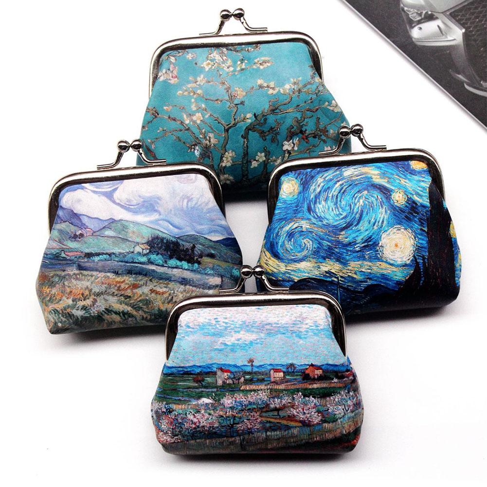 Vintage Women Printing Wallet Mini Coin Purses Handbag Ladies Clutch Change Purse Female Money Bag PU Leather Wallet