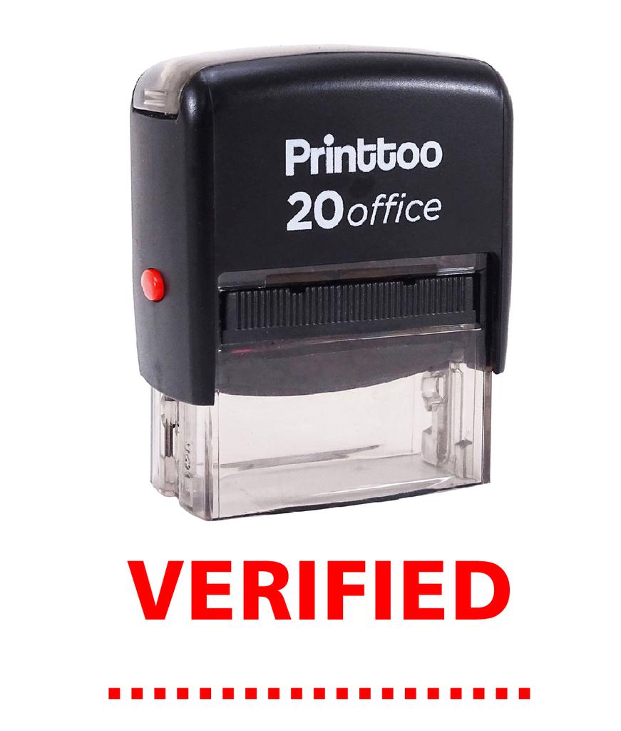 Printtoo Custom Stamp VERIFIED Office Stationary Self Inking Rubber