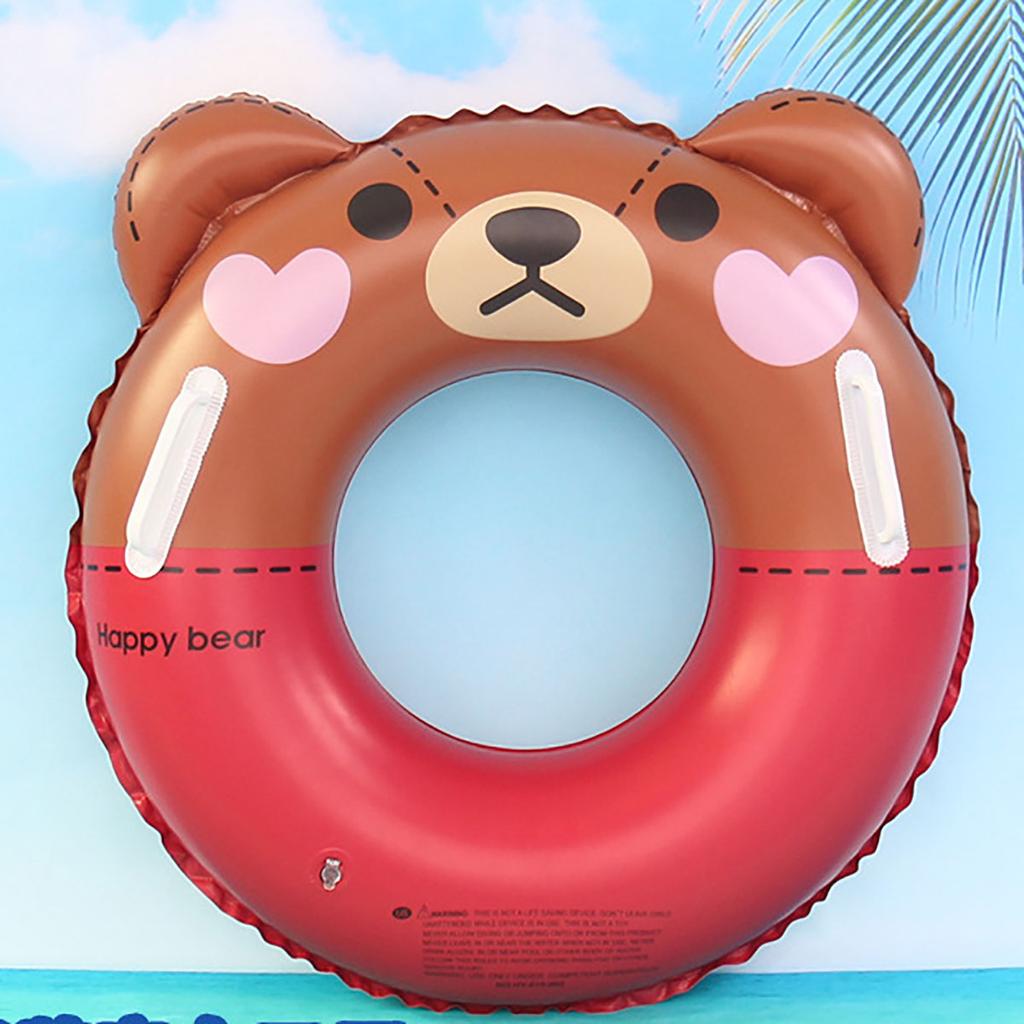 1 шт., кольцо для плавания с утолщенной ручкой в ​​виде медведя, детское водное игровое сиденье, плавающие безопасные надувные водные игрушки