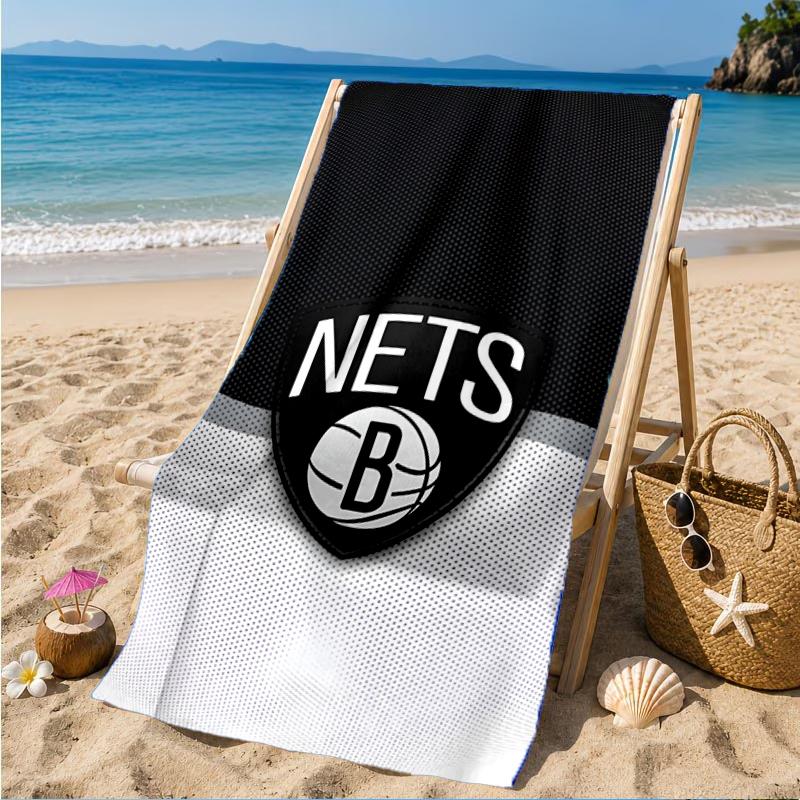 Brook-lyn Nets Art Beach Towel, Super Soft Microfiber, Perfect Gift for Her/Him, Birthday, for Pool, Beach, Travel, Decor Beach Party