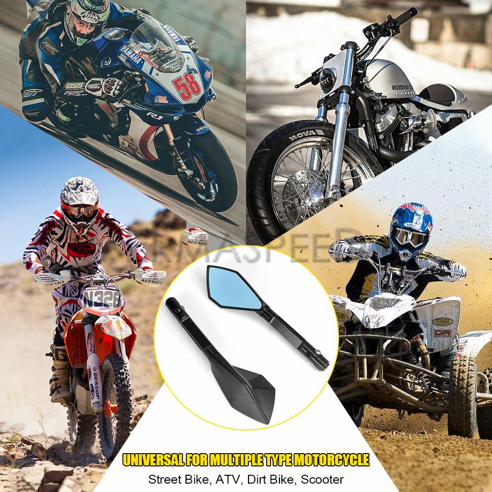 Алюминиевые зеркала заднего вида для мотоциклов с ЧПУ, 8 мм 10 мм, универсальные антибликовые боковые зеркала для Z900 Z750 Z650 MT09 MT07
