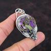 Медный кулон с пурпуритом, стильные ювелирные изделия ручной работы, кулон из стерлингового серебра 925 пробы, приличный драгоценный камень, кулон в виде цветка, подарок для девушки, эффектные ювелирные изделия