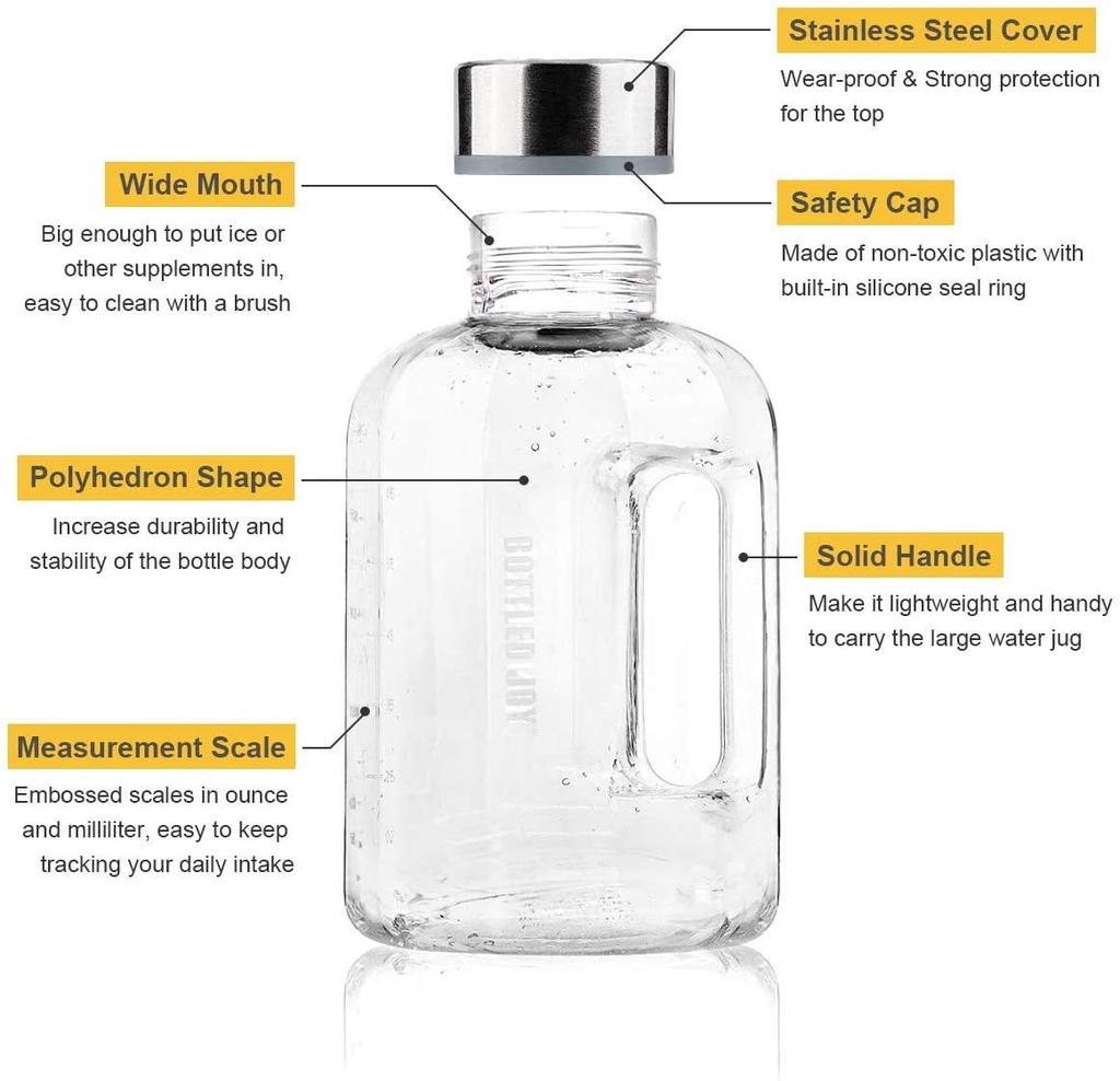 VENNERLI Water and Large Wide Direct Easy to Suitable for and Outdoor Water Bottle Bottle, 2200ml/2500ml (Safe BPA-Free), Capacity, Mouth, Drinking,