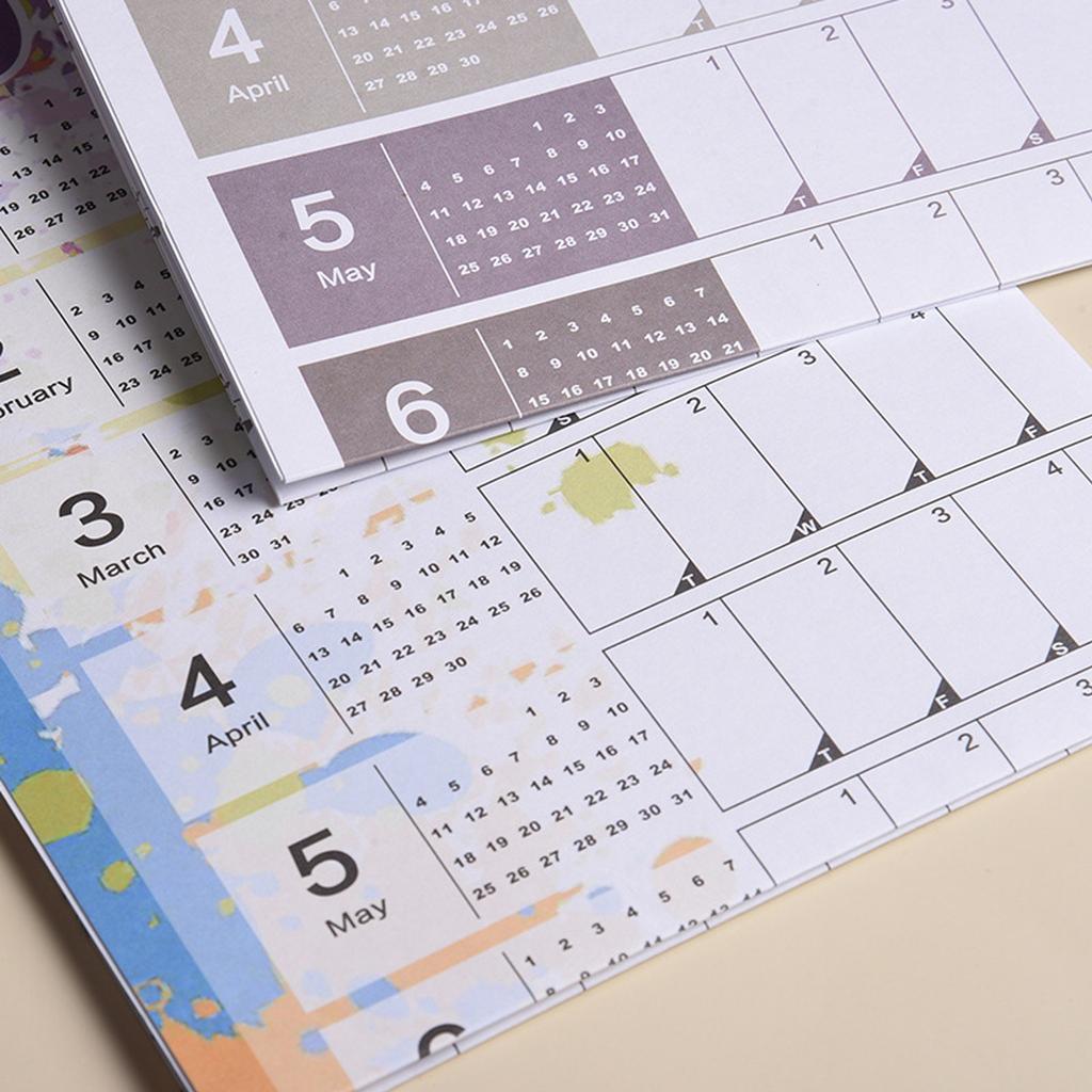 Календарь на 2025 год, полноценный годовой календарь на одну страницу, ежегодный настенный календарь с наклейками, складывается из бумаги