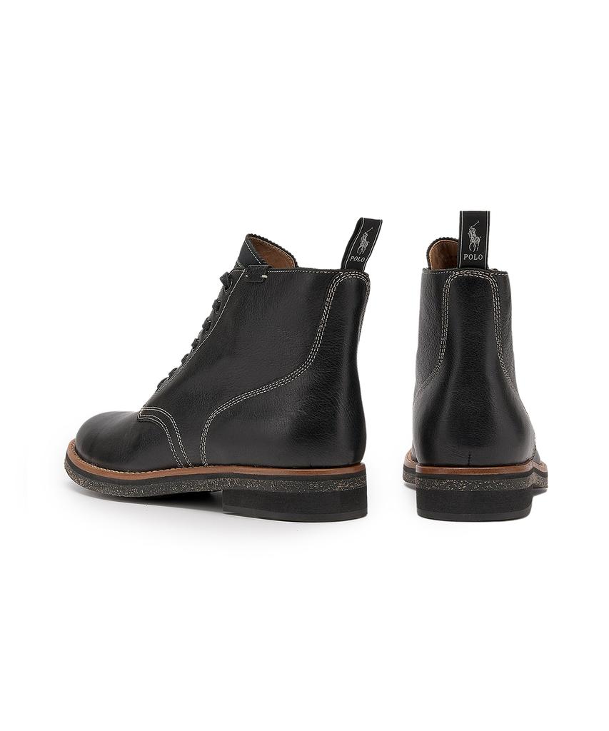 Polo Ralph Lauren Tumbled Leather Boots - Black