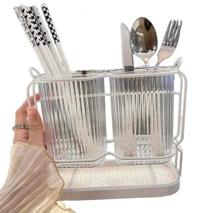 Настенный органайзер для столовых приборов для кухни, легкий роскошный держатель для палочек и ложек, сушилка для кухонных принадлежностей из нержавеющей стали