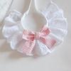 Pet Lace Bib Collar Adjustable Pet Bandana with Bow Handmade Sweet Lace Neck Scarf for Pet Birthday Dress Up Accessories