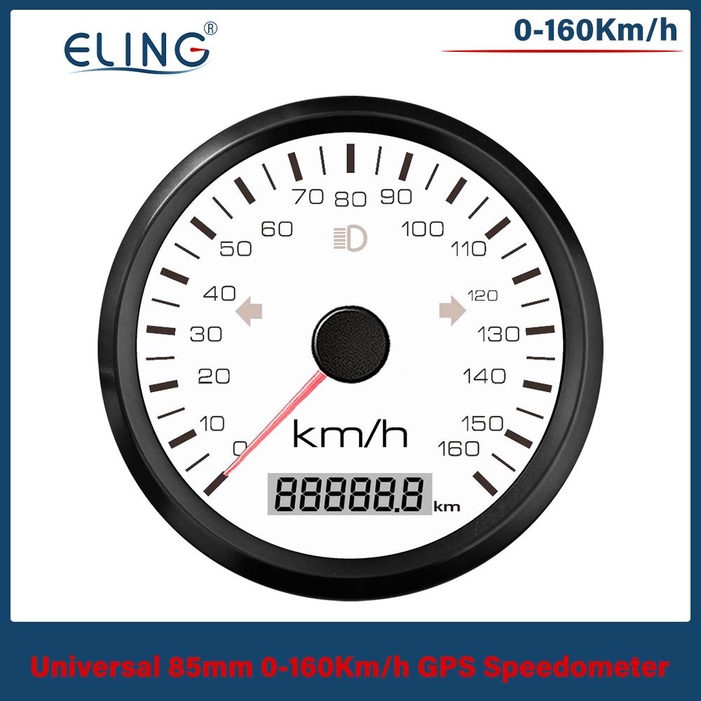 ELING 85мм GPS Спидометр 0-125 миль/ч 0-160 миль/ч 0-200 миль/ч Одометр Левый Правый Дальний свет с Красной Желтой подсветкой для Автомобиля Грузовика RV