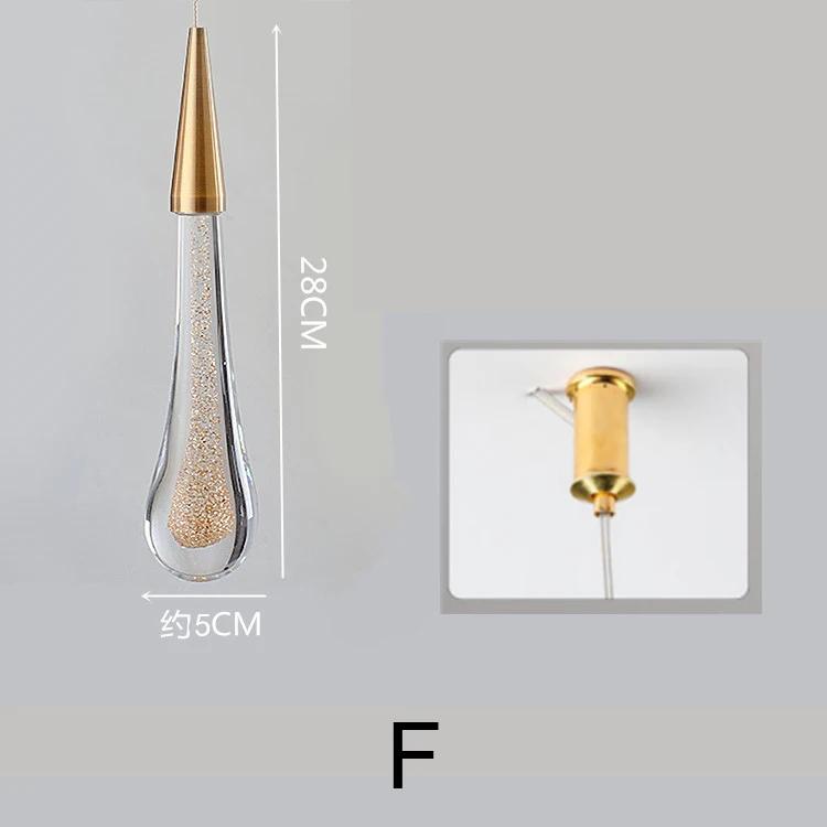 Современный подвесной светильник Waterdrop для спальни, прикроватной тумбочки, гостиной, столовой, светодиодное освещение для кухни, лестничного пролета, подвесной светильник