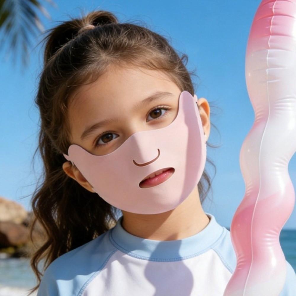 Breathable Kids Full Face Mask Ice Silk UV Protection Mask Lightweight Sport Mask Running