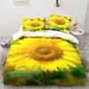 Набор постельного белья с 3D-принтом подсолнухов, трехпредметный комплект с цветочным узором, украшение для гостиной, спальни, дома, наволочка, пододеяльник, подарок