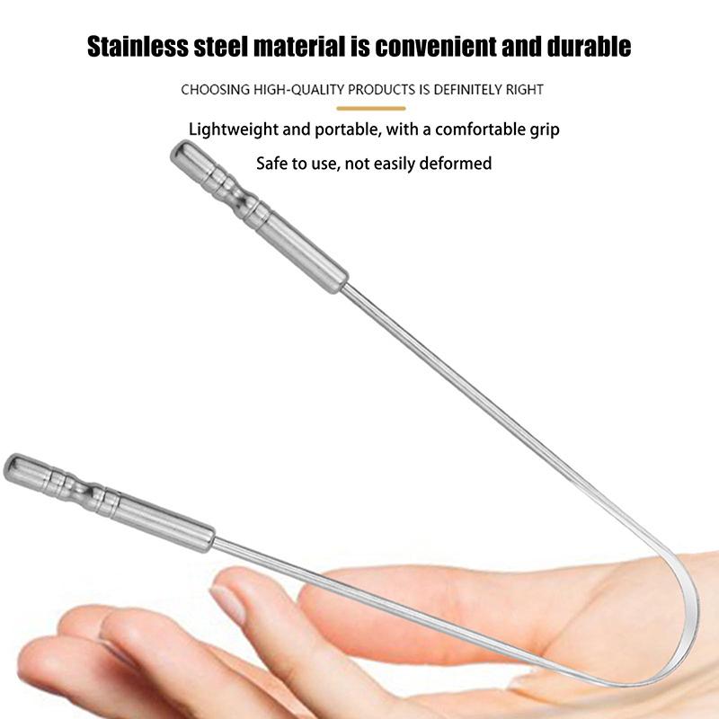 1 шт. Скребок для языка из нержавеющей стали U-образной формы Металлический для свежего дыхания Очищающий с покрытием Щетка для языка Инструменты для ухода за полостью рта