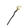 Green Camellia Wooden Hairpin: Elegant Chinese Style for Hanfu or Cheongsam