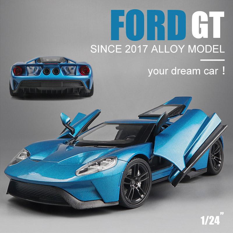 Welly 1/24 Ford GT 2017 Суперкар Модель автомобиля из сплава Литые игрушечные транспортные средства Моделирование Хобби Коллекционные игрушки для автомобилей Подарок на день рождения для детей