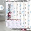 Charming Starfish and Seashell Shower Curtain for Bathroom Decor Waterproof Fabric with Hooks Included