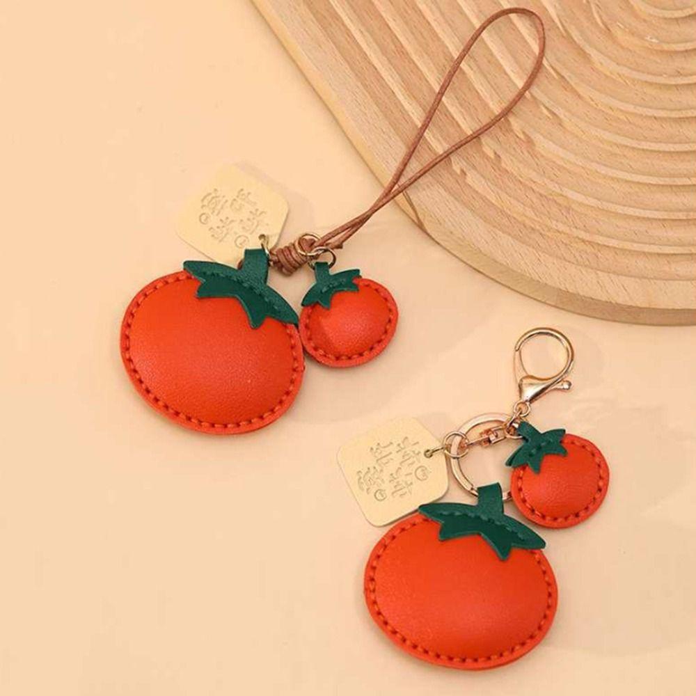 Мягкий кожаный подвес для сумки Забавный дизайн Креативный брелок Персиковый брелок Аксессуары
