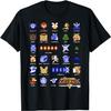 Футболка с пиксельным портретом персонажа Legend Of Zelda на сетке